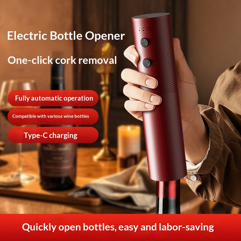 Wine Opener Electric - Elektrischer Weinflaschenöffner, wiederaufladbar, automatischer Korkenzieher mit