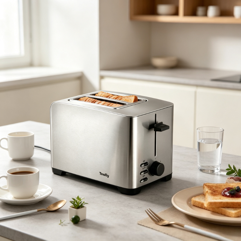 Toaster 4 Slice - Edelstahl-Toaster für 2 Scheiben mit Auftau-,