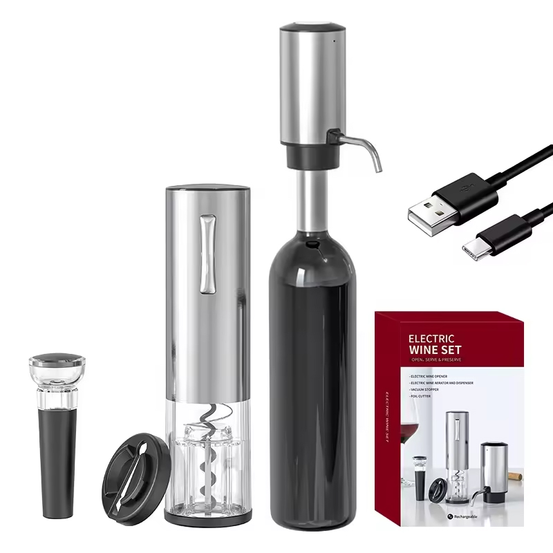 Wine Opener Electric - 2024 Neues Design 4-in-1 Lithium wiederaufladbares
