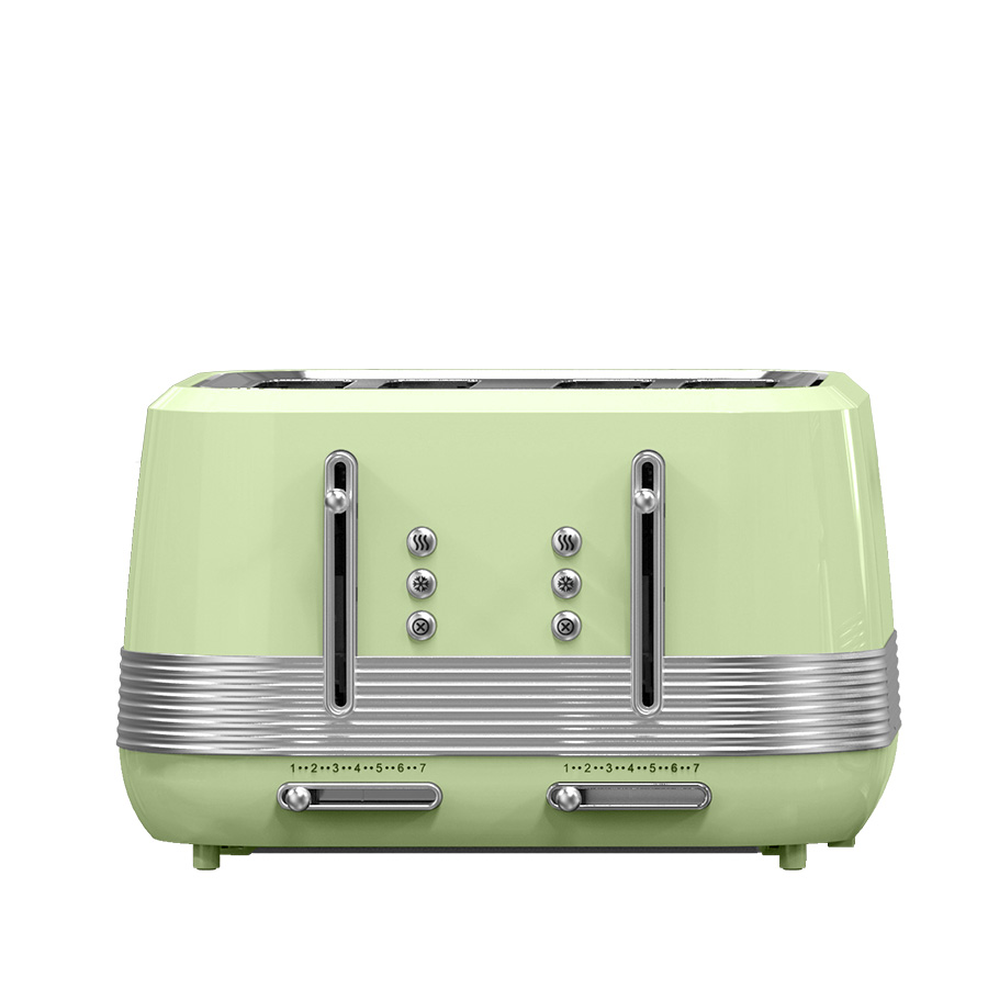 Toaster 4 Slice - 4-Scheiben-Toaster Akku-Toaster Cafe Retro Toaster